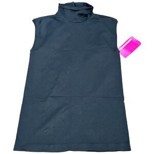 Commando Minimalist Womens L/XL Black Sleeveless Mock Neck Pullover Tank Top NWT